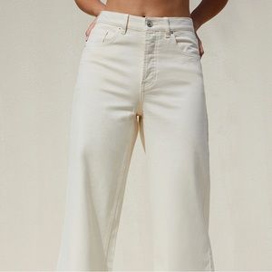 White flare jeans